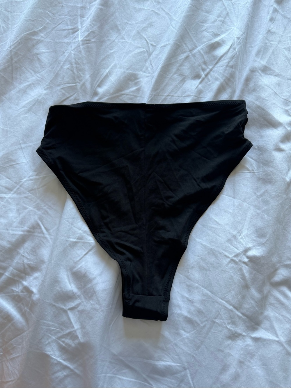 H&M Black High Waisted Bikini Bottom High Cut Size 6 Summer Vacation ECO NEW